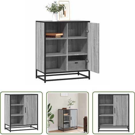 Holzwerkstoff - Sideboard Grau Sonoma 62x35x76 cm Holzwerkstoff (1/5)