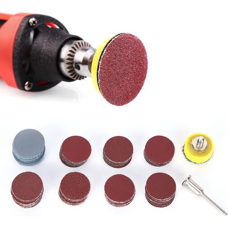 Disques de ponçage de 2,5 cm (1 po) - Papier abrasif autocollant rond pour bois et métal