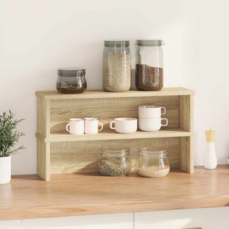 vidaXL Scaffali da Cucina Impilabili 2 pz Rovere Sonoma 60x15x16