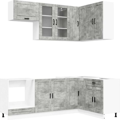 Kitchen Unit PORTO 8 pcs Concrete Grey Engineered Wood vidaXL (1/5)