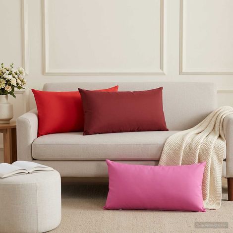 vidaXL Federa 2 pcs HEERLEN Rosso Vino 40 x 80 cm Poliestere (1/5)