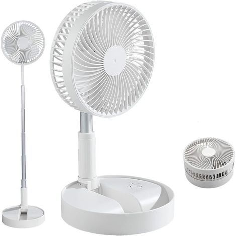 Ventilateur portable silencieux pliable avec télécommande – Batterie rechargeable 7200 mAh, USB, idéal bureau & voyage (1/4)