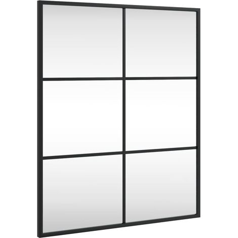 Miroir mural noir 50x60 cm rectangulaire fer