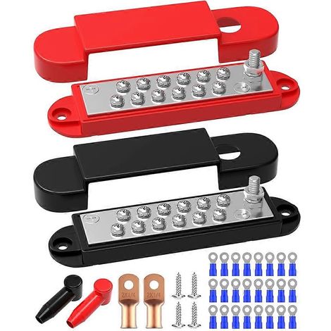 Bloc de distribution électrique 150 A, barre omnibus marine, bornier 12 V pour batterie, voiture, bateau, câblage solaire automobile (1/5)