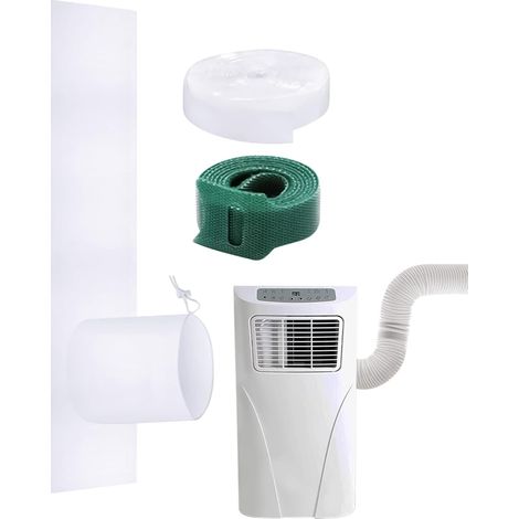 Kit D'Étanchéité Pour Fenêtre De Climatiseur, Set De Toile D'Étanchéité Pour Battant, Kit d'Étanchéité Souple Économe en Énergie Portable pour Salon et Chambre avec Sécheuse et Climatiseur (1/5)