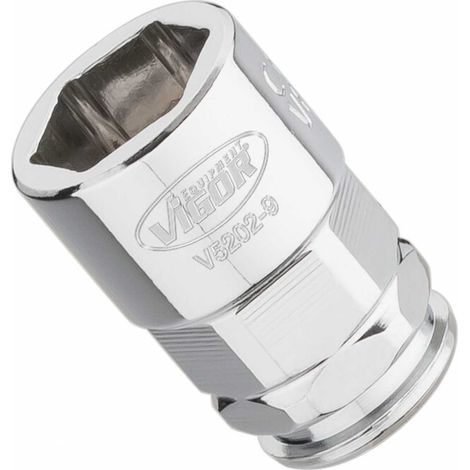 VIGOR Steckschlüssel-Einsatz superflach V5202-9 Vierkant hohl 6,3 mm (1/4 Zoll) Außen-Sechskant Profil 9 (1/5)