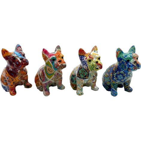 Statuetta decorativa colorata in resina a forma di cane 4U per la decorazione