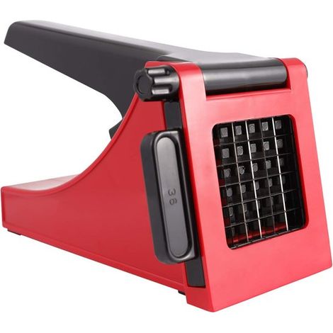 OmGoods, Dailygoody, Cortador manual de patatas fritas, Cortador de patatas profesional, Rojo, Corta cebollas y zanahorias, Adecuado para (1/5)