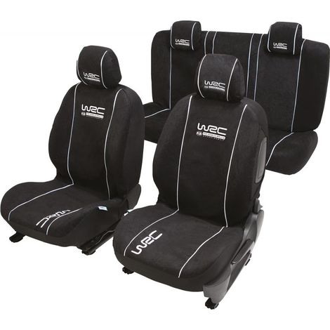 Juego de fundas universales para coche delantero y trasero 2/3-1/3 negras - Wrc