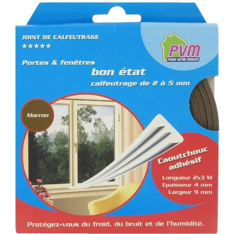 Joint Caoutchouc Profil E 6m 9mm Marron (1/2)