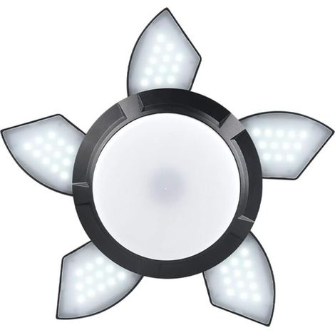 Luminaire de plafond déformable, lumière de garage LED, affichage de l'alimentation solaire, décoration de chambre, lampe de chargement USB, lumières télescopiques réglables pour entrepôt (1/5)