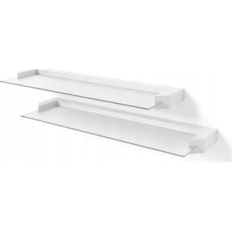 Etagère murale lot de 2 couleur blanc 60x3,7x19,5cm AURIS (1/4)
