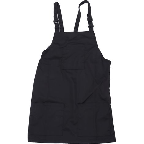 Schwarze Küchenschürze aus Polyester mit Taschen und verstellbaren Trägern, unisex für Zuhause, Café und Restaurant.