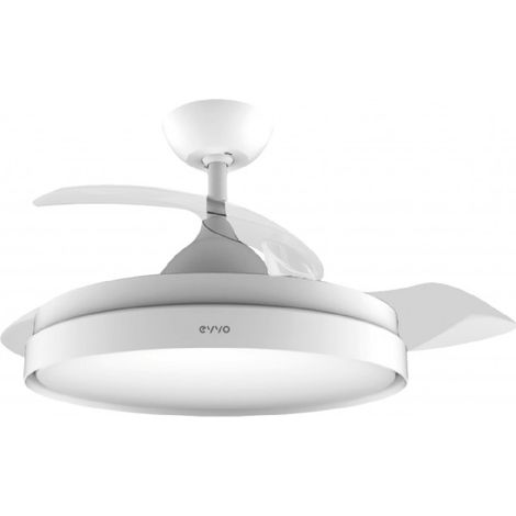 EVVO Ventilador de Techo con Aspas Rectráctiles y Luz, Ø107cm, 3 Aspas, Motor DC 40W, 6 Velocidades, Temporizador hasta 4h, Func (1/4)