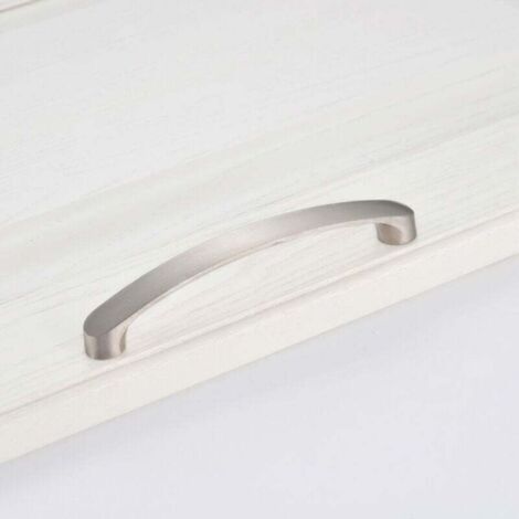 Lot de 5 Poignée Meuble Cuisine En Nickel Brossé Poignée d'armoire Poignée Meuble-Poignées Tiroirs Cuisine Inox(Centre à Centre 160mm) (1/4)