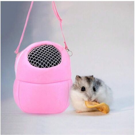 Bag for Hedgeho, Bag for Rabbit, Bag for Rat, Bag for Hamster Bag Breathable Bag for Small Animals Cage Transport for Small Animals Animal Transport Bag (Pink) (1/4)