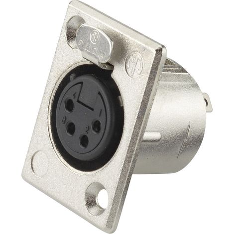 Neutrik NC4FP1 XLR-Steckverbinder Flanschbuchse, Kontakte gerade Polzahl: 4 Silber 1 St.