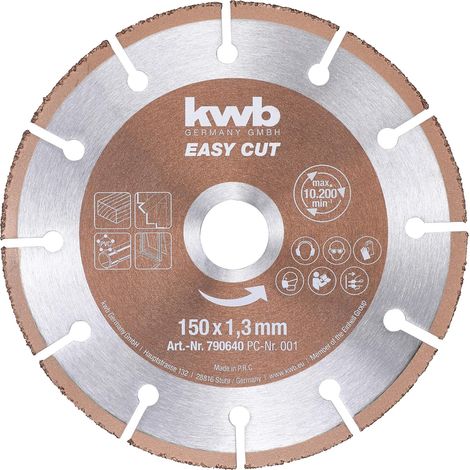 kwb Easy-Cut universal Hartmetall Trennscheibe 150 mm x 1,3 mm, Flex-Scheibe f. div. Materialien, Bohrung 22,23 mm, 150mm (1/3)