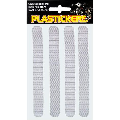 Strisce Rifrangenti per Plastiche Moto, Bianco, 19, 2 x 9, 5 cm (1/2)