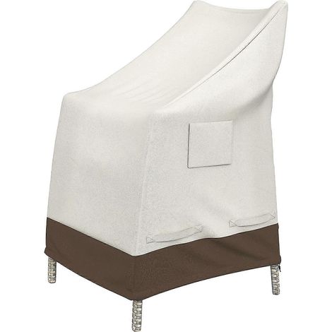 Housse de protection pour chaises de jardin empilables, beige/marron clair, 89 x 71 x 89 cm (1/5)