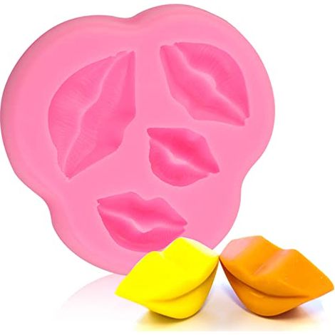Silikonformen für Pralinen, Süßigkeiten und selbstgebackene Kuchen in Lippenform (Rosa). (1/5)