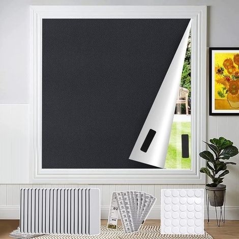 Set di tende a rullo oscuranti portatili temporanee 300x145 cm - Con velcro (1/5)