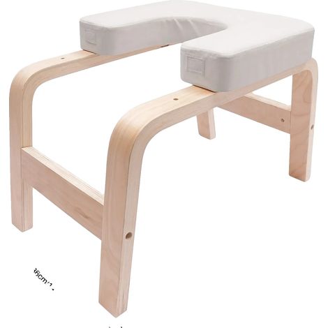 Taburete reposacabezas para yoga, material duradero, diseño antideslizante, color marfil. (1/2)