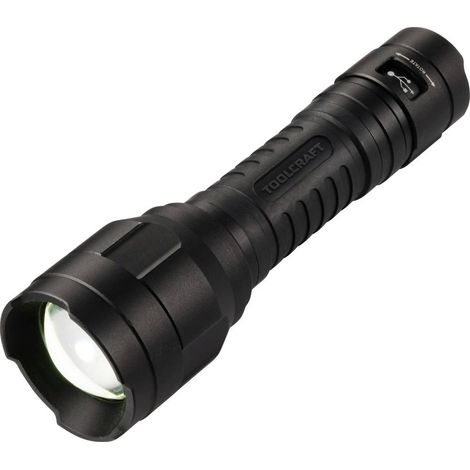 TOOLCRAFT TO-10153320 Torcia tascabile dimensione punto regolabile, regolabile, Interfaccia USB Batteria ricaricabile a