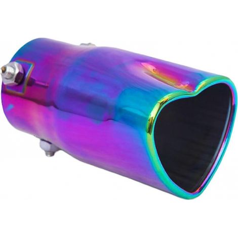 Embout d'échappement universel en acier inoxydable en forme de cœur, résistant à l'usure et de fabrication soignée, pour voiture et quad. (1/2)