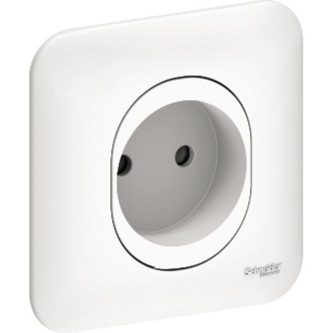Schneider Electric – Prise de courant double 16A – 230V – 2x 2P+T – IP21 – Encastrée – Finition satinée (1/5)