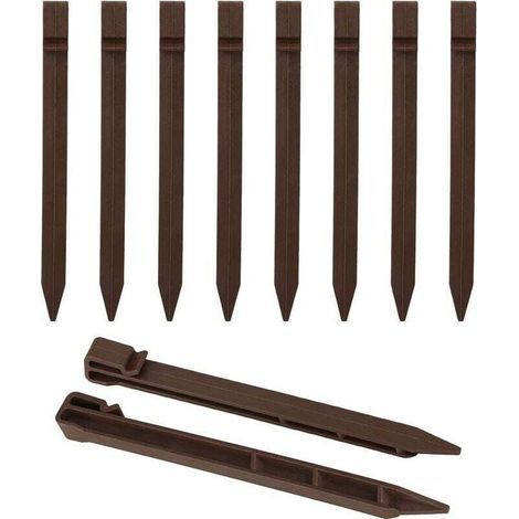 Lote de 20 estacas de anclaje de plástico de 24 cm, fijación para jardín, terraza y tienda de campaña (1/4)