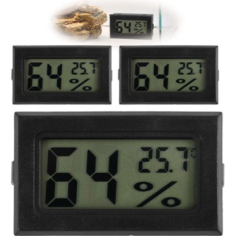Lot de 3 Mini Thermomètres Mini Hygromètres Digital Numériques LCD, Thermo Indicateur Portable, Mesure Température Humidité -50℃ à 70℃ 10%-99%RH, pour Maison Bureau Serre Cave à Vin Incubateur Reptile (1/5)