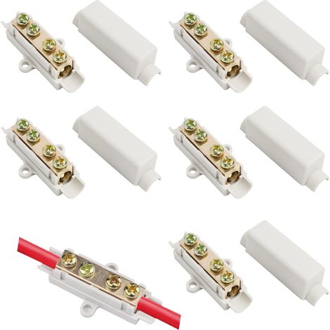 5PCS Bornier Connecteur, Connecteur en Laiton à Double Vis, Boîte de Jonction, pour Câbles de 2,5-16, 1000V 100A, Modèle ZK-1116, Utilisation Industrielle et Domestique