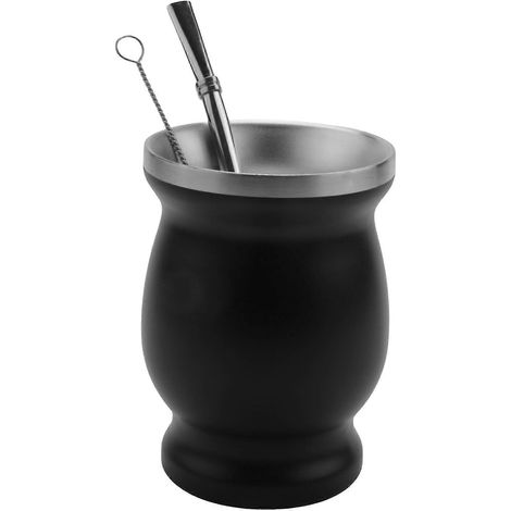 Doppelwandiges Edelstahl-Yerba-Kürbis-Mate-Teeset, Kaffee-Wasser-Mate-Teetasse mit Löffel, Bombilla-Strohhalm (1/5)