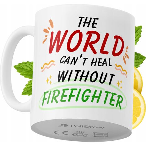 Taza de café/té divertida y humorística con diseño de texto gracioso para bomberos. Taza ideal para cumpleaños, santos, días festivos y ocasiones especiales. Color blanco, 330 ml. (1/5)