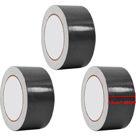 Cinta adhesiva para tela, apta para reparaciones de tejidos, color negro-2, 10 m, 180 µm (1/2)