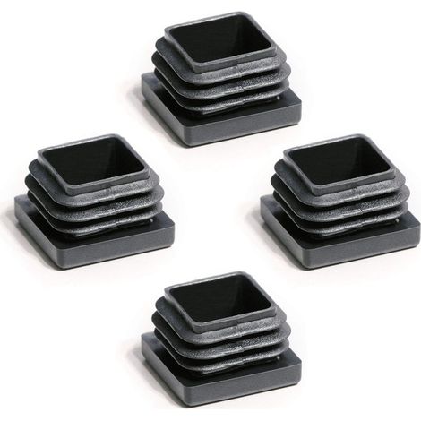 Lot de 4 Bouchon à lamelles. 12 x 12 mm. Plastique polyéthylène. Pour tube carré. Acier aluminium. Meuble chaise table (1/5)