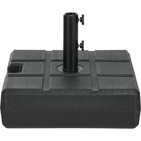 Base per Ombrellone da Giardino 3.5 m con Maniglie, in HDPE e Acciaio, 49x49x36.5 cm, Nero
