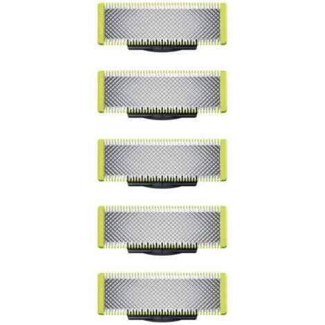 Applicable à OneBlade - Lames de rechange, pour rasoir/tondeuse électrique OneBlade, acier inoxydable robuste, taille, stylisation et rasage, lot de 5