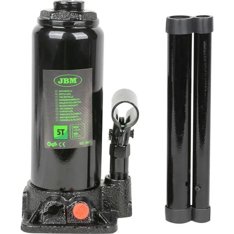 Crick idraulico JBM bottle jack 5t capacità 5 tonnellate base larga