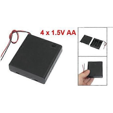 Interrupteur marche/arrêt, câble de 14 cm, compartiment à piles pour 4 piles AA de 1,5 V - JBMEDIA (1/4)