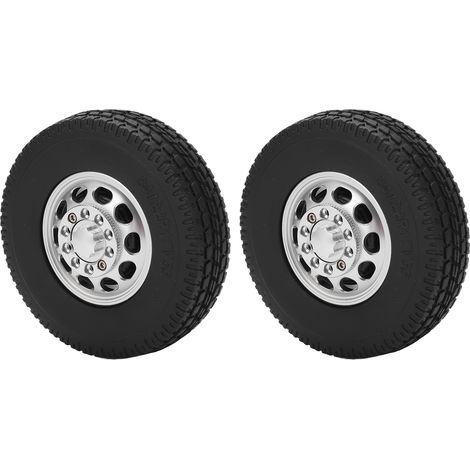 2 pneus en caoutchouc et moyeu avant en alliage d'aluminium pour roue avant de camion tracteur Tamiya 1/14 (1/5)