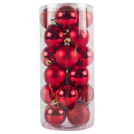Bolas De Navidad - Decoración Para Árbol De Navidad - 24 Unidades - Diámetro 6 Cm - Plástico (1/5)