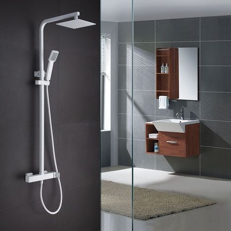 Barra de Ducha Acero Inox. Blanco Mate Serie Fiyi IMEX (1/5)