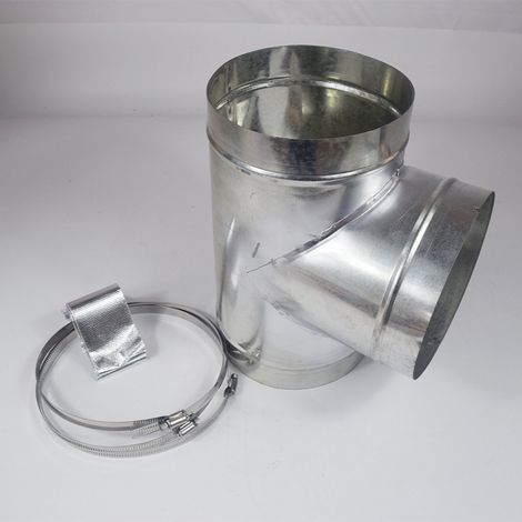 Té en tôle galvanisée Joint de conduit de fumée en T Combinaison Té en T 100 + ruban de serrage