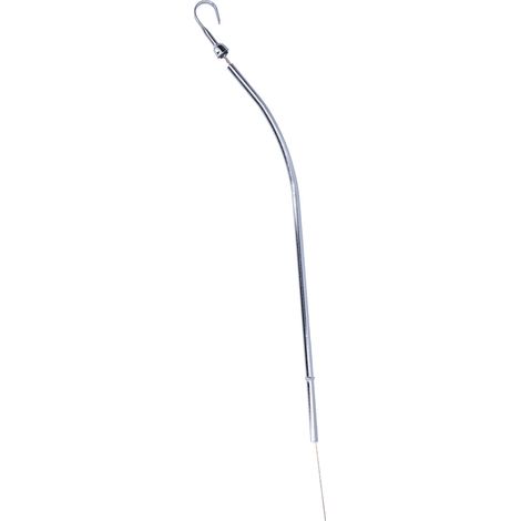 Jauge d'huile moteur de 65 cm (25,6 po) en acier chromé, compatible avec les moteurs V8 Chevrolet Small Block 305, 350 et 400 (1980-1985), côté passager. (1/5)