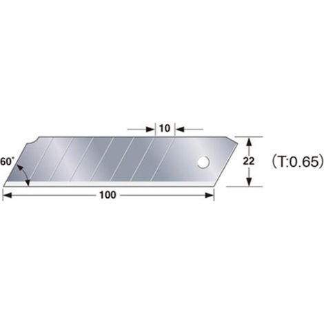 Hoja de cutter LB62H 22mm 10 unidades para LC620 TAJI (1/5)