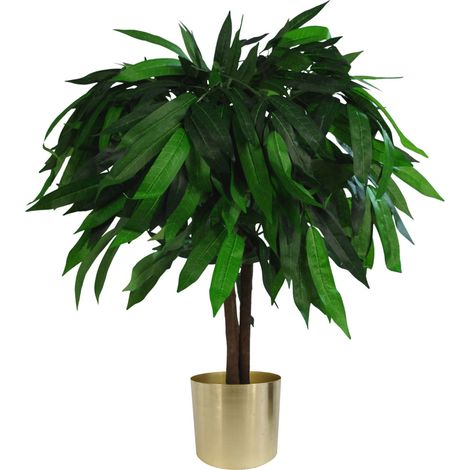 80cm Large Artificial Mango Tree Plant with Metal Planter (1/5)