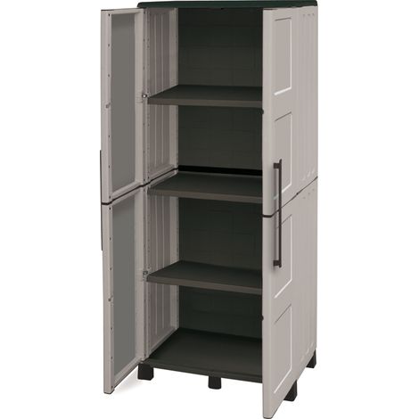 ARMADIO 2 ANTE ALTO IN RESINA 68x1690H - MADE IN ITALY - CON RIPIANI