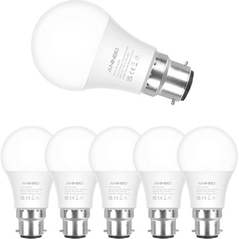 Ampoules LED Standard Culot B22, A60 11W 1220lm équivalent 100W, Blanc Froid 6500K, Dépolie, Lot de 6 (1/5)